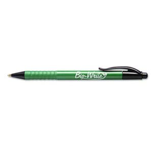 7520015789305, SKILCRAFT Bio-Write Ballpoint Pen, Retractable, Medium 1 mm, Black Ink, Green Barrel, Dozen