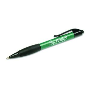 7520015789303, SKILCRAFT Bio-Write Ballpoint Pen, Retractable, Fine 0.7 mm, Blue Ink, Green Barrel, Dozen