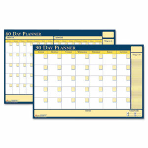 7520012074058, SKILCRAFT 30-Day/60-Day Reversible/Erasable Flexible Planner, 36 x 24, White/Yellow/Blue Sheets, Undated