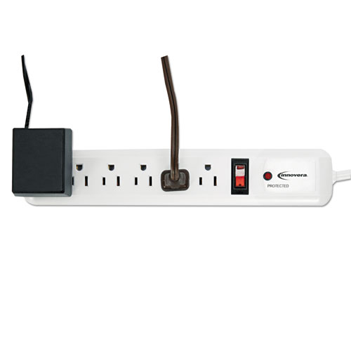 Surge Protector, 6 AC Outlets, 4 ft Cord, 540 J, White - Image 3