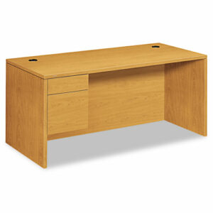 10500 Series "L" Workstation Single Pedestal Desk, 66" x 30" x 29.5", Harvest
