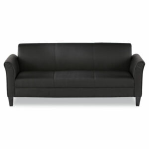 Alera Reception Lounge Sofa Series, Three-Cushion Sofa, 77" x 31.5" x 32", Black