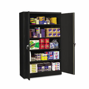 Assembled Jumbo Steel Storage Cabinet, 48w x 24d x 78h, Black