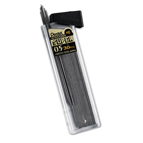 Super Hi-Polymer Lead Refills, 0.5 mm, HB, Black, 30/Tube - Image 2