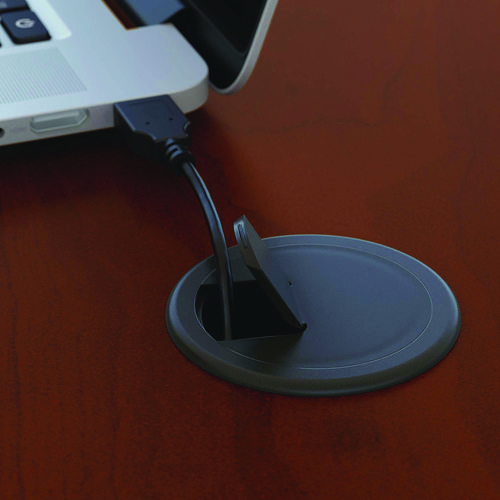 Series C Collection Desk Shell, 71.13" x 29.38" x 29.88", Hansen Cherry/Graphite Gray - Image 4