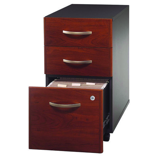 Series C Mobile Pedestal File, Left/Right, 3-Drawers: Box/Box/File, Legal/Letter/A4/A5, Cherry/Gray, 15.75" x 20.25" x 27.88" - Image 3