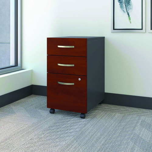 Series C Mobile Pedestal File, Left/Right, 3-Drawers: Box/Box/File, Legal/Letter/A4/A5, Cherry/Gray, 15.75" x 20.25" x 27.88" - Image 4