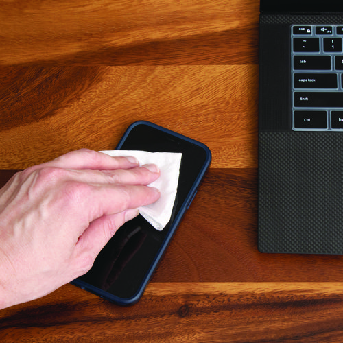 PhoneKleen Premoistened Antibacterial Wipes, Cloth, 5 x 5, 50/Tub - Image 5