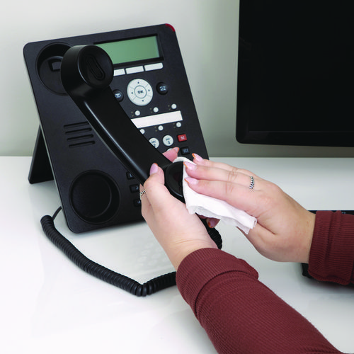 PhoneKleen Premoistened Antibacterial Wipes, Cloth, 5 x 5, 50/Tub - Image 3