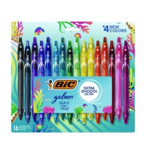 Gel-ocity Quick Dry Gel Pen, Retractable, Medium 0.7 mm, Assorted Ink and Barrel Colors, 16/Pack