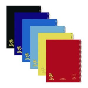 Lefty Notebook, 1-Subject, Wide/Legal Rule, Randomly Assorted Cover Color, (100) 10.5 x 8.5 Sheets