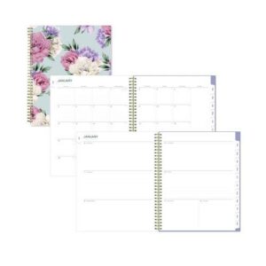 Tula Weekly/Monthly Planner, Floral Artwork, 11" x 8.5", Purple/Pink/White Cover, 12-Month (Jan to Dec): 2025
