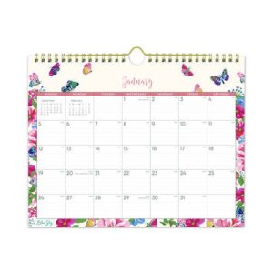 Fly By Monthly Wall Calendar, Butterflies Artwork, 11" x 8.75", Cream/Pink/Blue Sheets, 12-Month (Jan to Dec): 2025