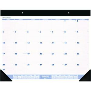 Desk Pad, 24 x 19, White Sheets, Black Binding, Black Corners, 12-Month (Jan to Dec): 2026
