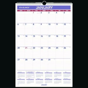 Erasable Wall Calendar, 15.5 x 22.75, White Sheets, 12-Month (Jan to Dec): 2026