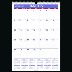 Erasable Wall Calendar, 12 x 17, White Sheets, 12-Month (Jan to Dec): 2026