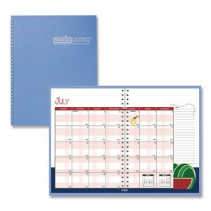 Recycled Academic Year Illustrated Monthly Planner, 10 x 7, Light Blue Cover, 12-Month (July to June): 2025 to 2026