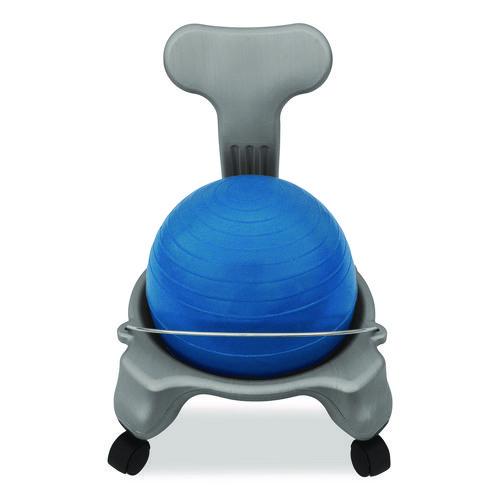 Kid's Ball Chair, Supports Up to 264 lb, 12.5" Seat Height, Blue Seat, Silver Base - Image 4