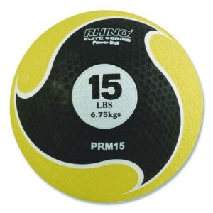 Rhino Elite Medicine Ball, 15 lb, Yellow