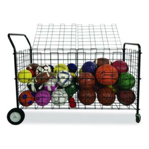 Double-Sided Lockable Ball Locker, Metal, 176 lb Capacity, 24 x 59 x 37, Black