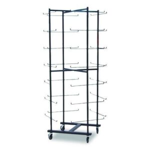 56 Football Helmet Rolling Rack, 26" x 28" x 81", Black