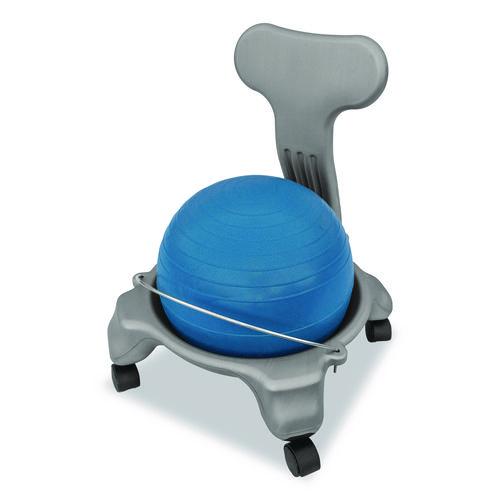 Kid's Ball Chair, Supports Up to 264 lb, 12.5" Seat Height, Blue Seat, Silver Base - Image 5