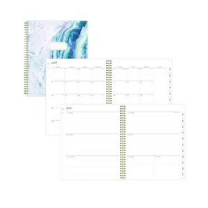Gemma Academic Year Weekly/Monthly Planner, Geode Artwork, 11 x 8.5, Blue/Purple Cover, 12-Month (July to June): 2025 to 2026