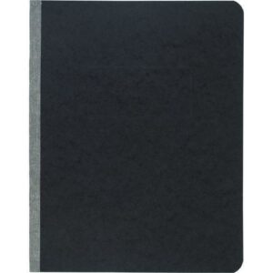 Pressboard Report Cover with Tyvek Reinforced Hinge, Two-Piece Prong Fastener, 3" Capacity, 8.5 x 11, Black/Black