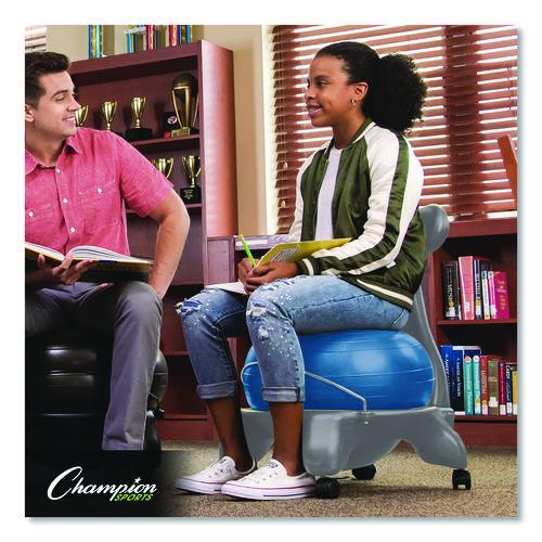 Kid's Ball Chair, Supports Up to 264 lb, 12.5" Seat Height, Blue Seat, Silver Base - Image 6