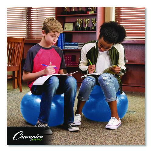 Kid's Ball Chair, Supports Up to 264 lb, 12.5" Seat Height, Blue Seat, Silver Base - Image 7