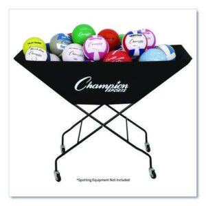 Pro Collapsible Volleyball Cart, 23" x 55" x 41", Black