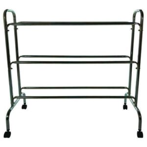 Powder-Coated Ball Cart, Metal, 132 lb Capacity, 17 x 41 x 41, Silver