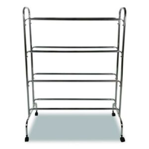 Powder-Coated Ball Cart, Metal, 132 lb Capacity, 17 x 41 x 53, Silver
