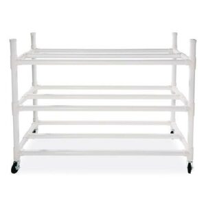 30 Basketball Heavy-Duty Cart, Heavy-Duty Plastic, 176 lb Capacity, 19 x 55 x 45, White