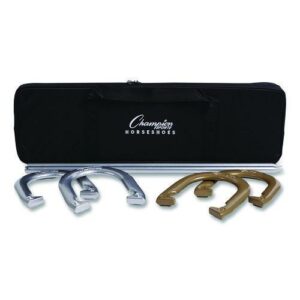 Deluxe Horseshoe Tournament Set, 4 Horseshoes/2 Stakes/Carry Bag/Rule Sheet