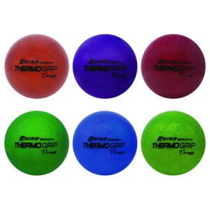 Rhino Skin Thermo Grip Dodgeball Set, Heat-Activated Color Change, 6.3" Diameter, Assorted Colors, 6/Set
