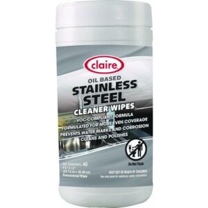 Stainless Steel Cleaner Wipes, 9.5 x 12, Citrus, Purple, 40 Wipes/Canister, 6 Canisters/Carton