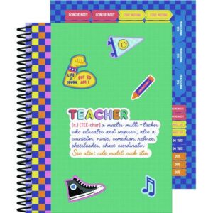 Teacher Planners, Weekly/Monthly, 7 Classes, We Stick Together, Multicolor Cover, 11 x 8.5 Sheets, 12-Month (July to June)