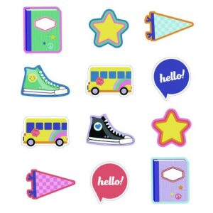 Assorted Colorful Cut-Outs, 36-Piece Set, We Stick Together: Hello School, 6" x 6", Multicolor