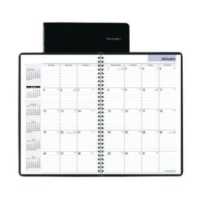 DayMinder Monthly Planner, Ruled Blocks, 12 x 8, Black Cover, 14-Month: Dec 2025 to Jan 2027