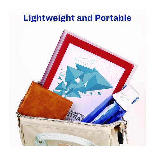 Flexi-View Binder with Round Rings, 3 Rings, 1" Capacity, 11 x 8.5, Red - Image 4