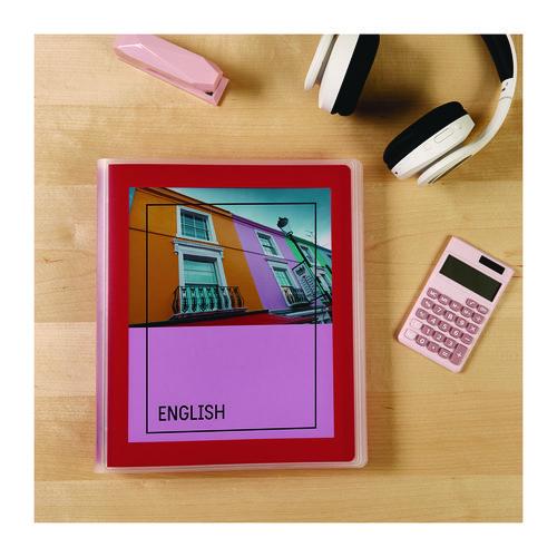 Flexi-View Binder with Round Rings, 3 Rings, 1" Capacity, 11 x 8.5, Red - Image 6