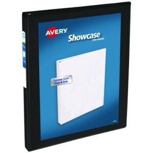 Showcase Economy View Binders with Slant Rings, 3 Rings, 0.5" Capacity, 11 x 8.5, Black