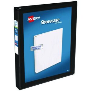 Showcase Economy View Binders with Slant Rings, 3 Rings, 1" Capacity, 11 x 8.5, Black