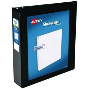 Showcase Economy View Binders with Slant Rings, 3 Rings, 2" Capacity, 11 x 8.5, Black