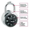 Combination Lock, Stainless Steel, 1.87" Wide, Silver - Image 3