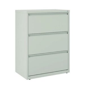 Lateral File, 3 Legal/Letter-Size File Drawers, Light Gray, 30" x 18.62" x 40.25"