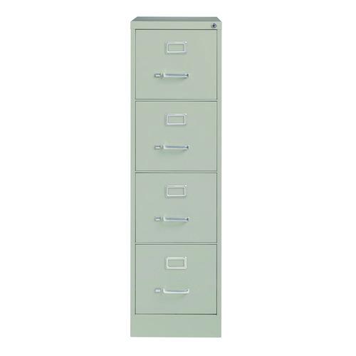 Economy Vertical File, 4 Letter-Size File Drawers, Light Gray, 15" x 25" x 52" - Image 2