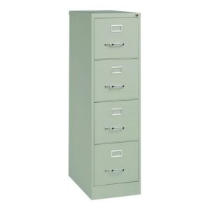 Economy Vertical File, 4 Letter-Size File Drawers, Light Gray, 15" x 25" x 52"