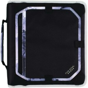 Zipper Binder, 3 Rings, 2" Capacity, 11 x 8.5, Black/Gray Accents